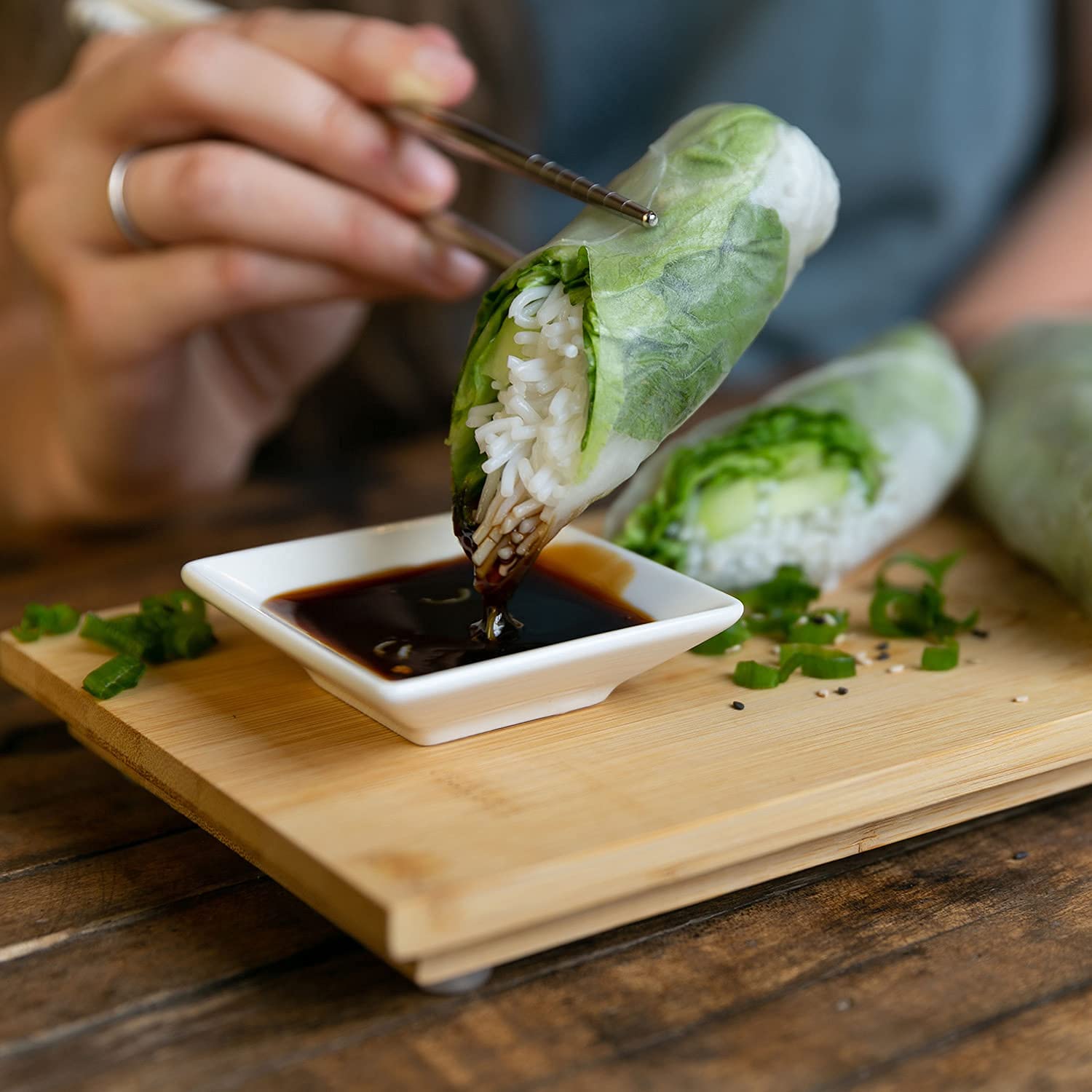 Date Lady sauce drizzled for spring rolls dipping