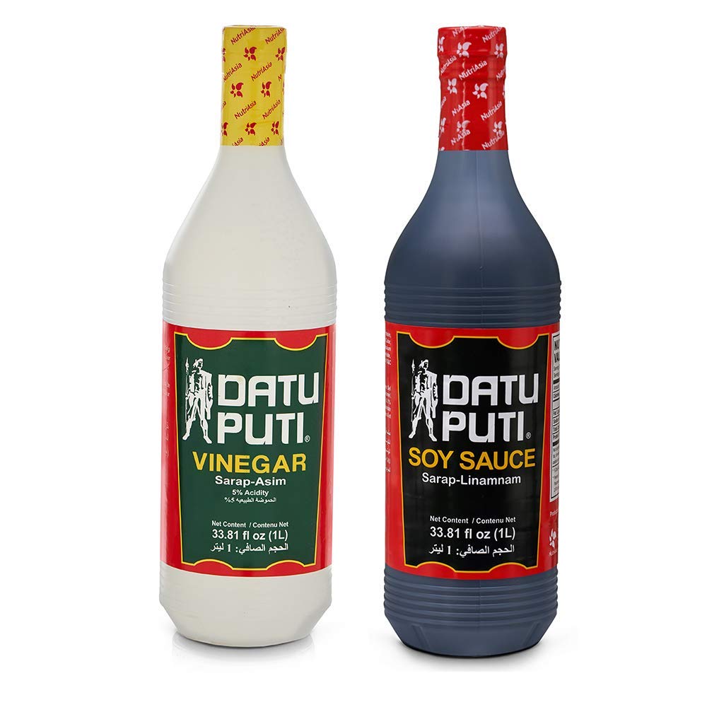 Datu Puti vinegar and soy sauce value pack bottle, ideal for everyday Filipino cooking