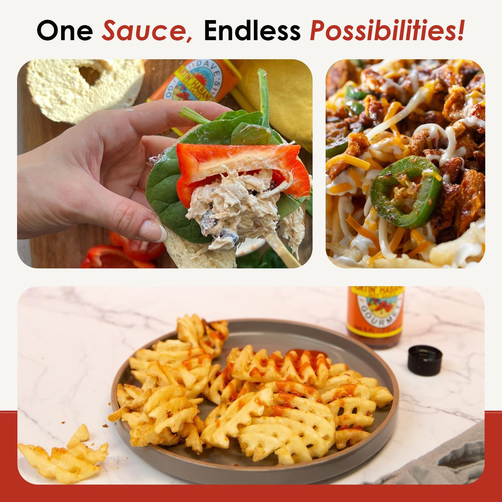 Gluten-free and low-sodium friendly Dave's Hurtin' Habanero enhances meals responsibly