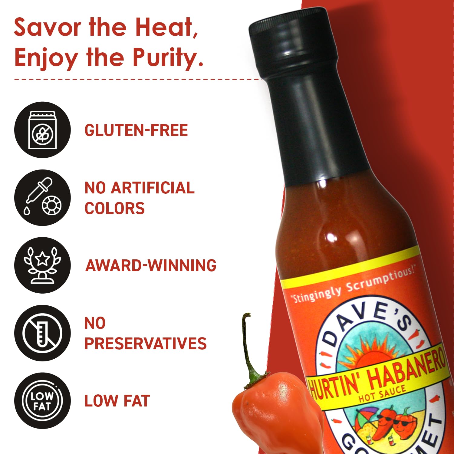 Grilled chicken brushed with Dave's Hurtin' Habanero for smoky, approachable heat