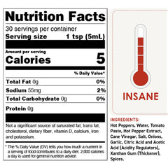 Close-up of Dave's Gourmet Original Insanity label for bold flavor visuals