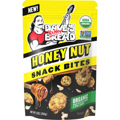 Dave's Killer Bread Honey Nut Snack Bites pack for on-the-go snacking with whole grains.