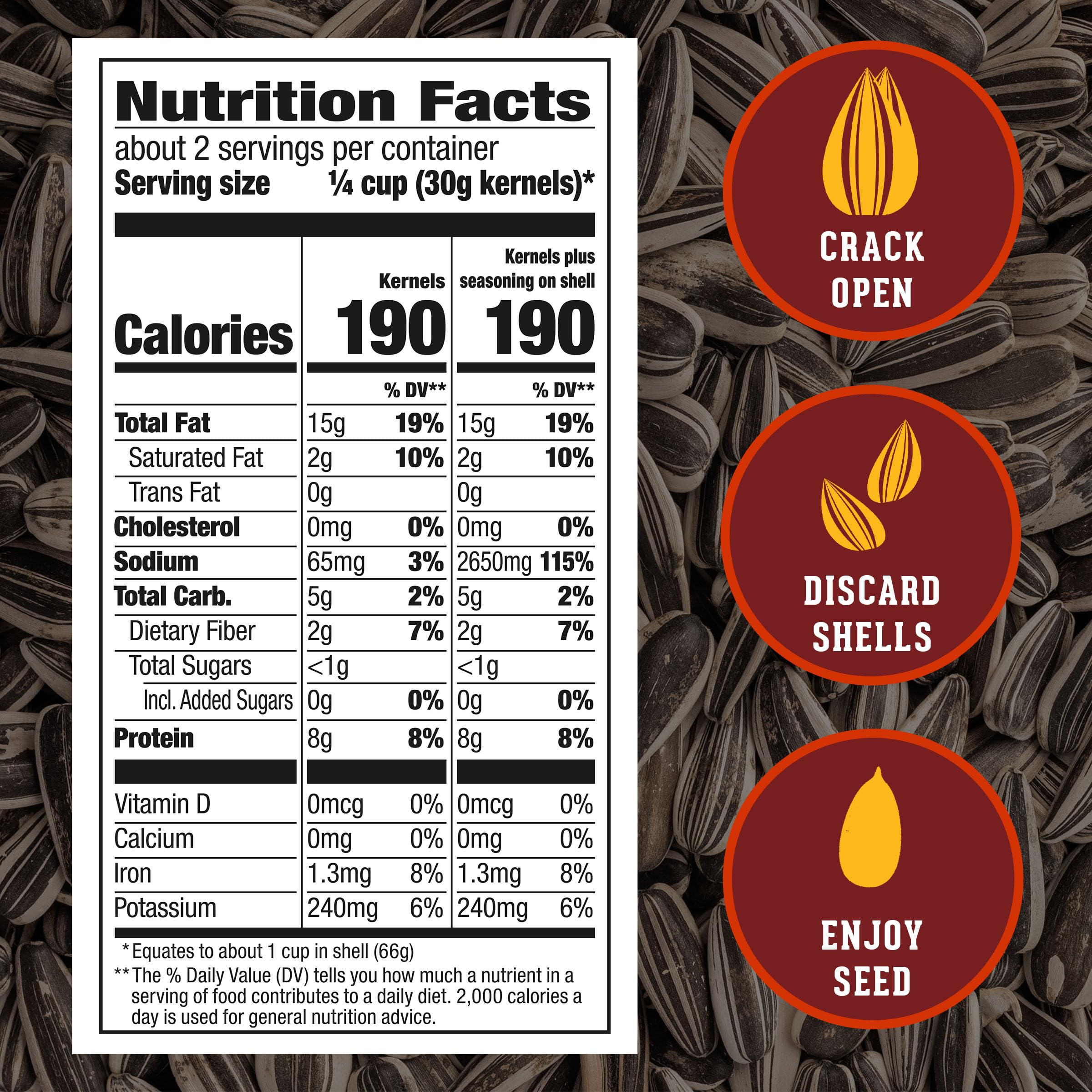 DAVID Bar-B-Q jumbo seeds bag close-up for group or solo snacking.
