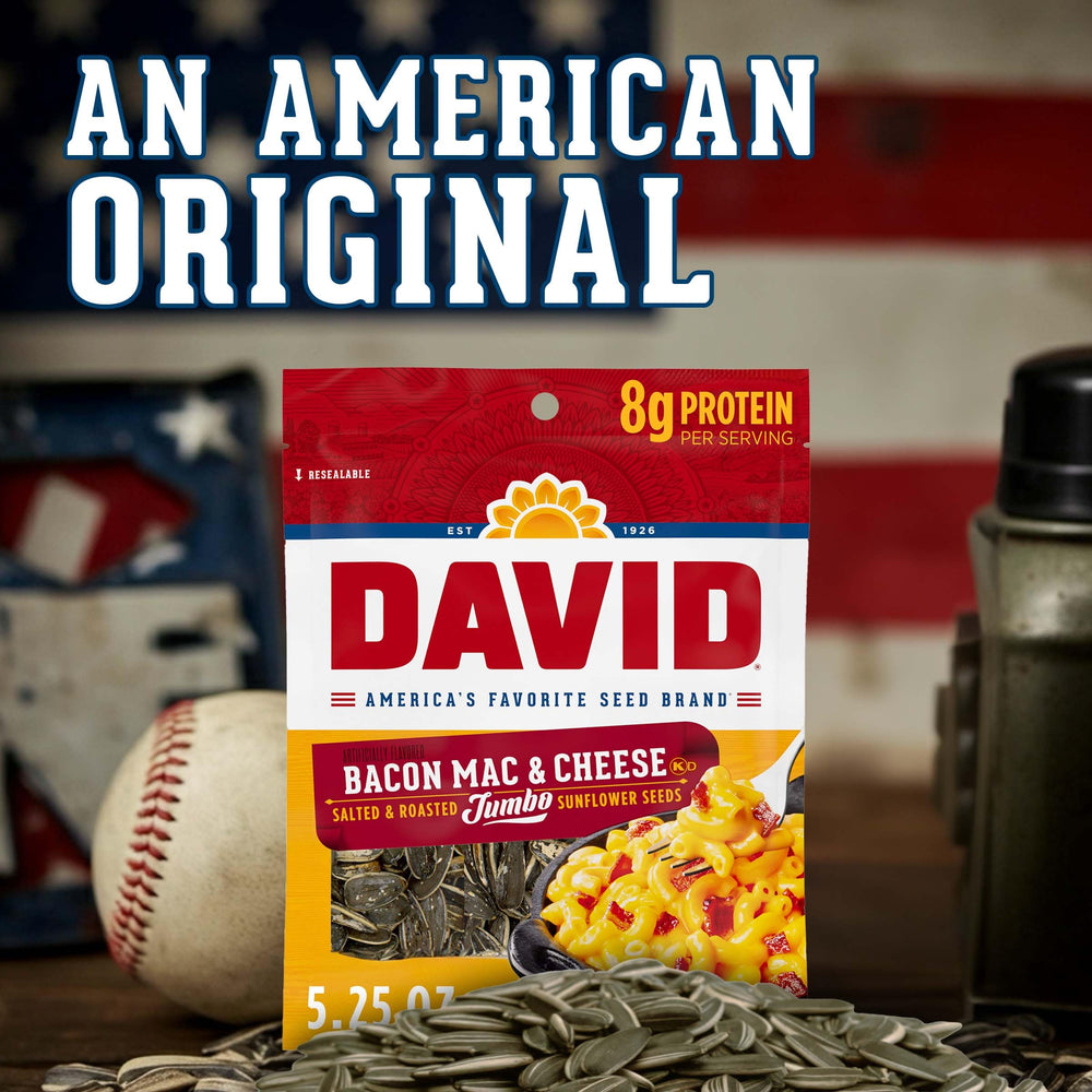 David brand packaging imagery highlighting a savory, crave-worthy snack for athletes
