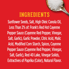 DAVID Frank's RedHot seeds with seasoning showcases spicy kick.