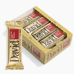 David high-protein bars fudge brownie pack showing convenient protein boost.