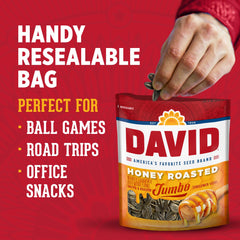 DAVID Honey Roasted Sunflower Seeds on-the-go pack for travel
