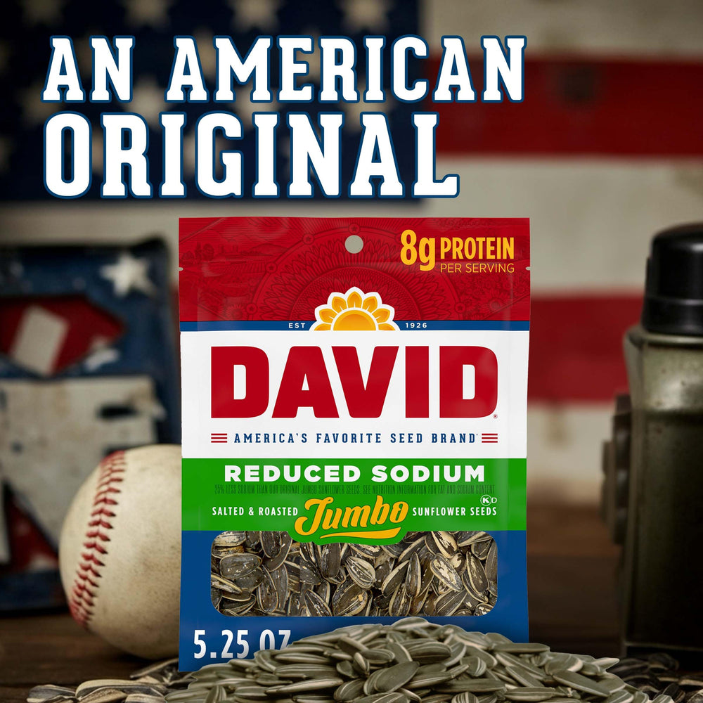 DAVID reduced-sodium jumbo seeds snack time in-shell crunch