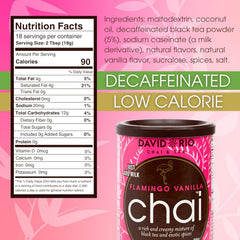 David Rio Flamingo Vanilla Chai hot latte with dairy-free cream
