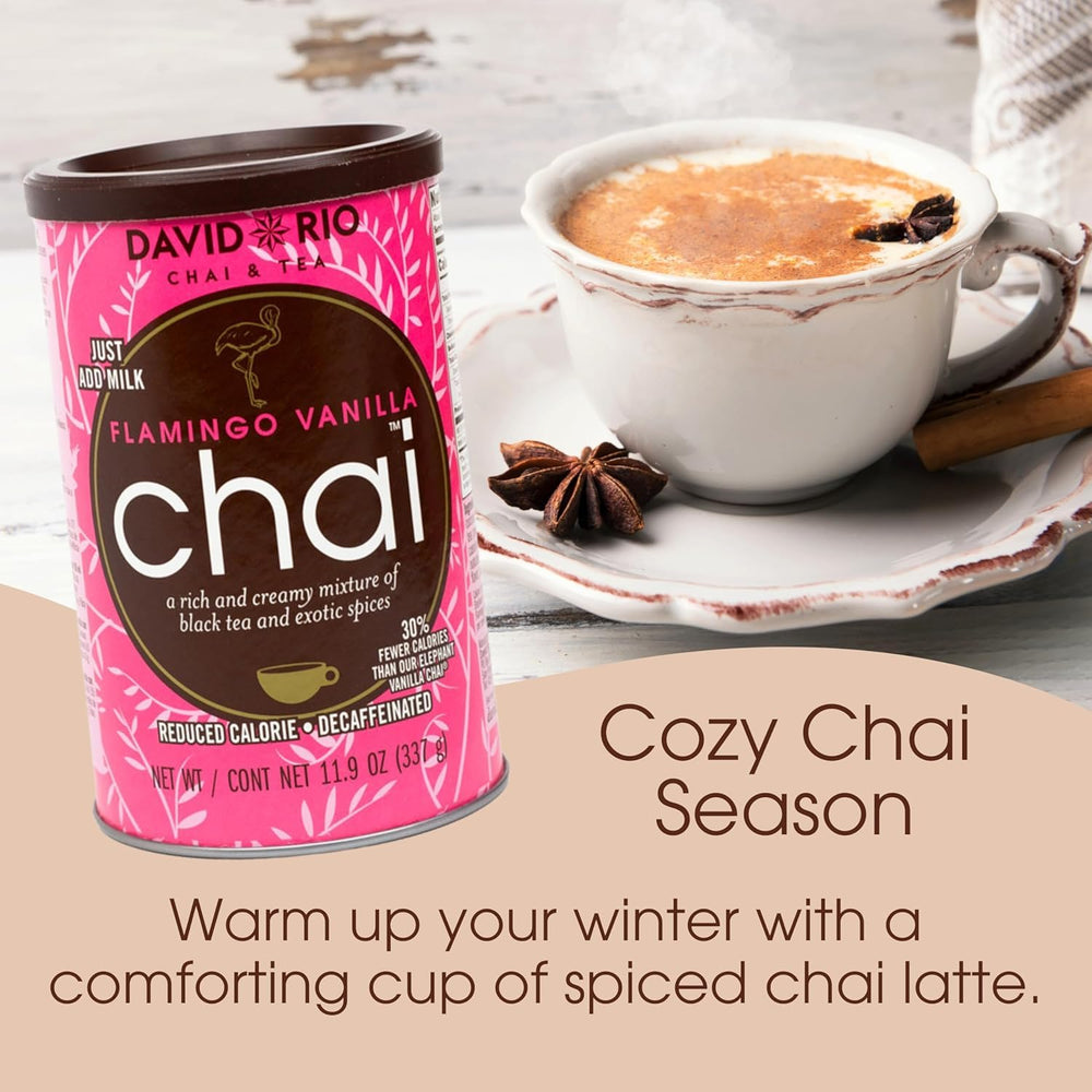 David Rio Flamingo Vanilla Chai mix bowl with water for easy mix