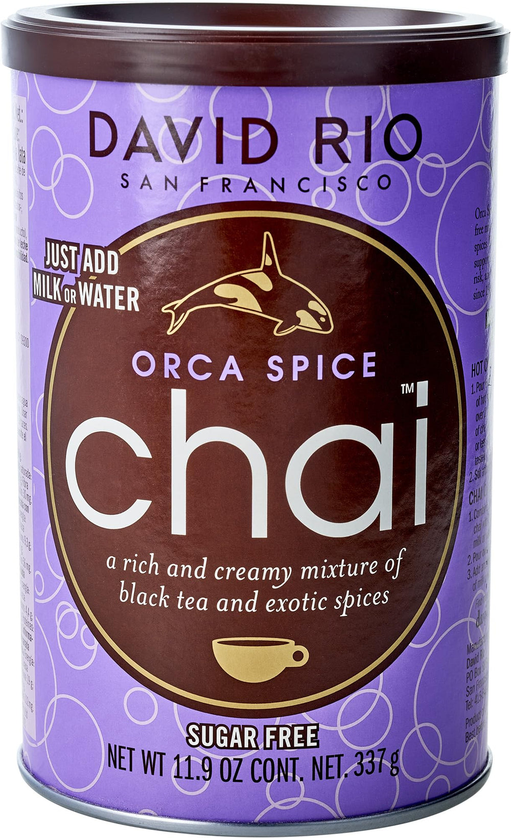 David Rio Orca Spice bottle pour for a rich chai latte at home