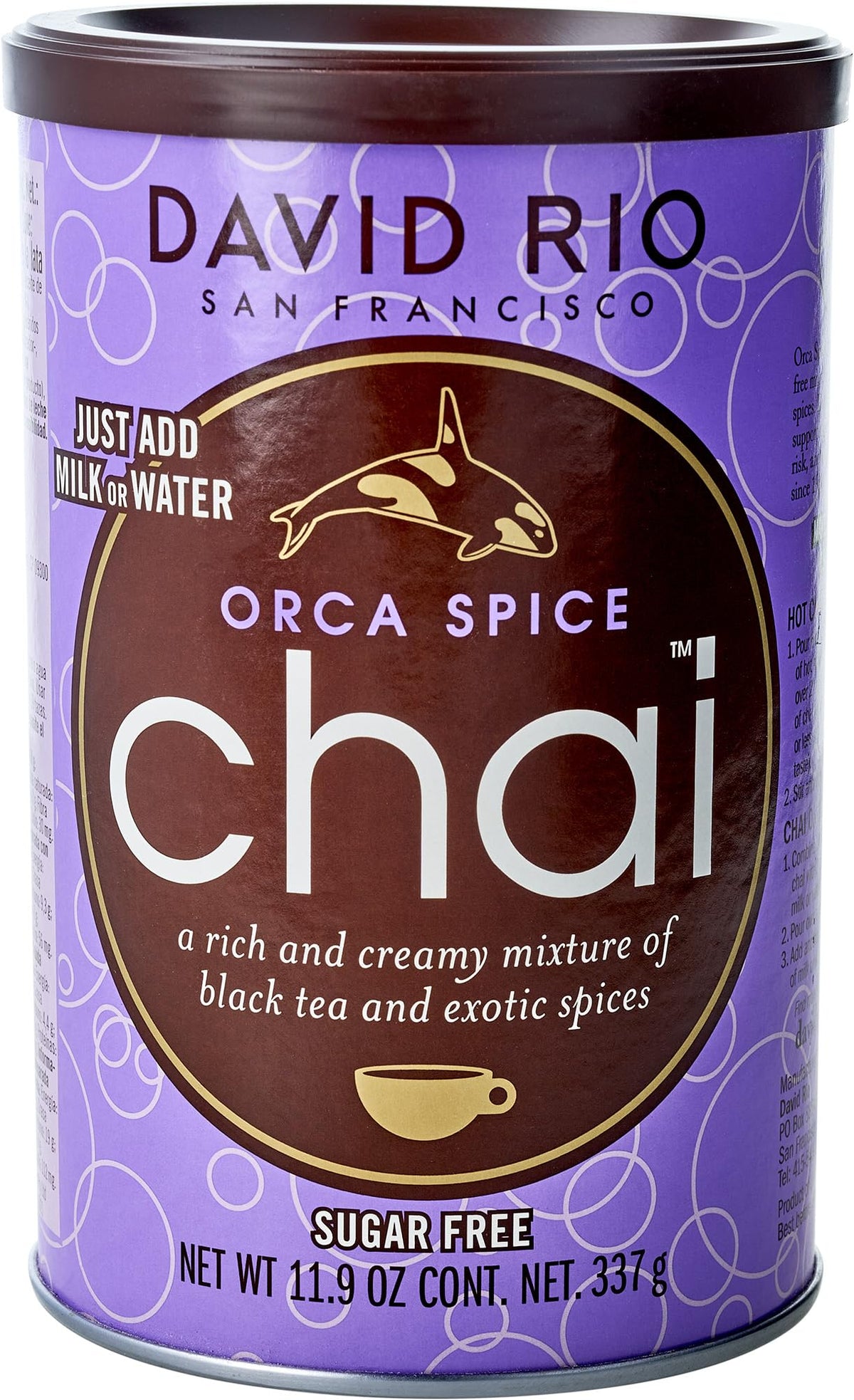 David Rio Orca Spice bottle pour for a rich chai latte at home