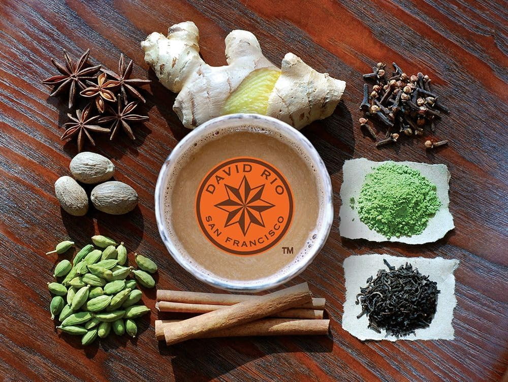 David Rio Tiger Spice Chai cups served in a cafe setting