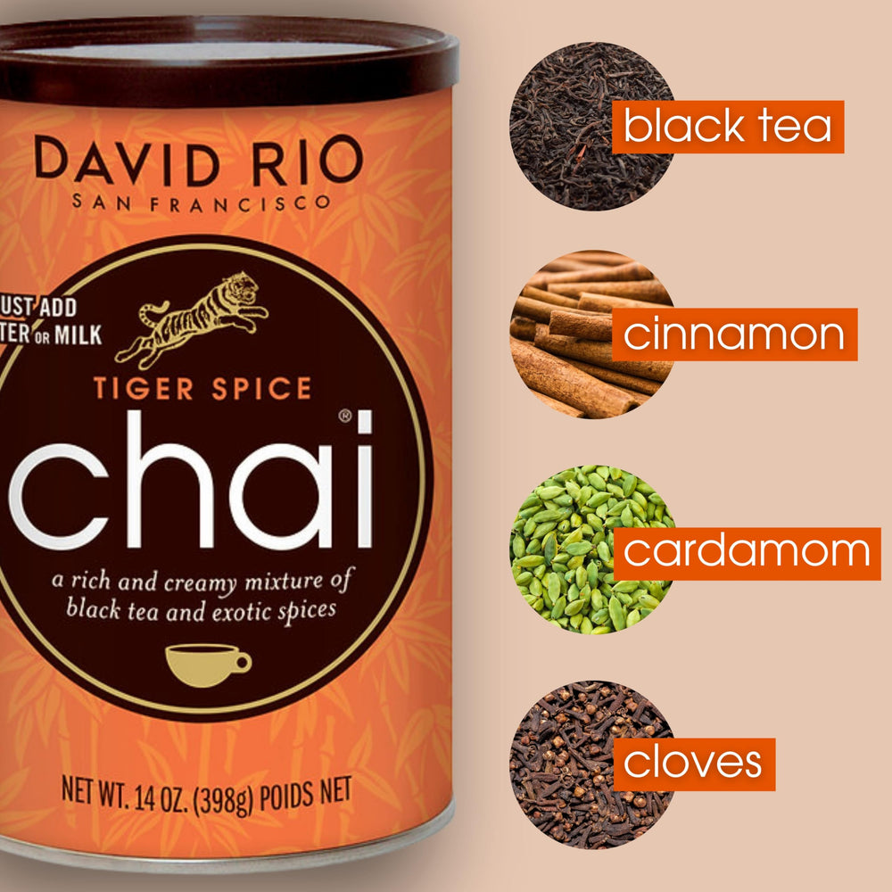 A steaming cup of Tiger Spice Chai made with David Rio mix