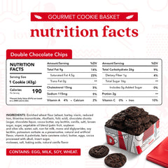 David's Cookies close-up reveals chewy texture and rich chocolate chunks.