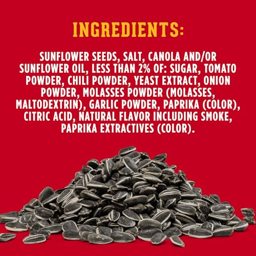 Handful of DAVID Bar-B-Q Jumbo Sunflower Seeds ready for a quick snack.