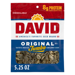 David Seeds Original Roasted Salted Jumbo bag—crunchy on-the-go snack.