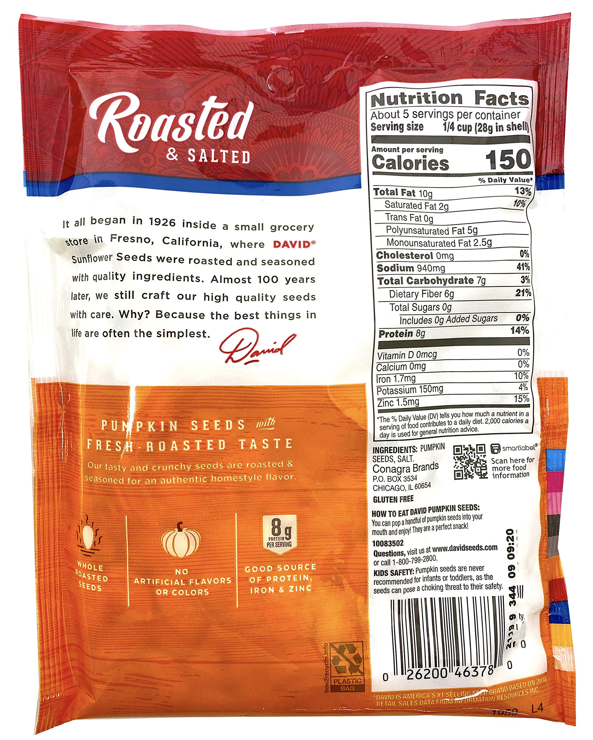 David Seeds pack of 4 pumpkin seeds, perfect for pantry and sharing