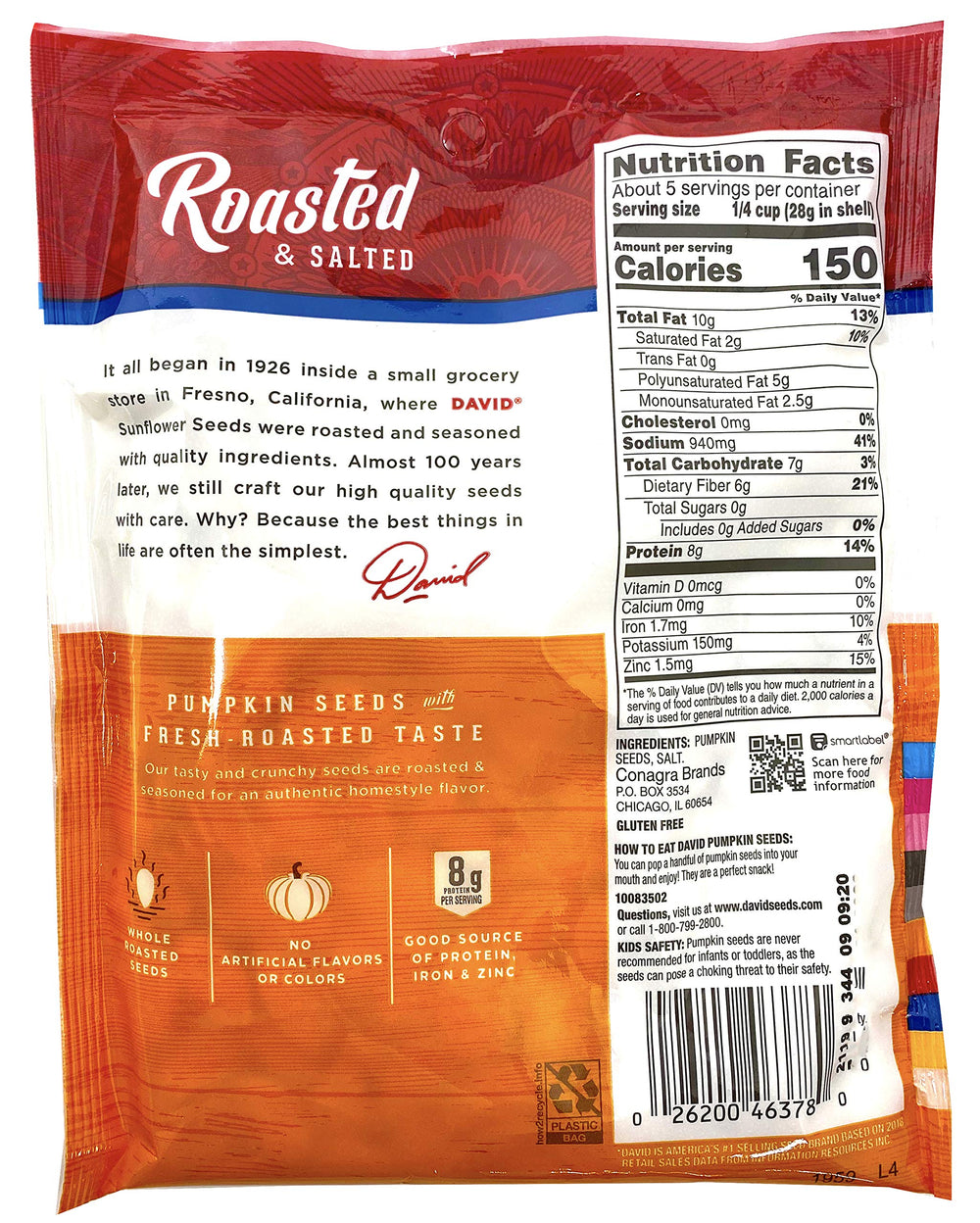 David Seeds pack of 4 pumpkin seeds, perfect for pantry and sharing
