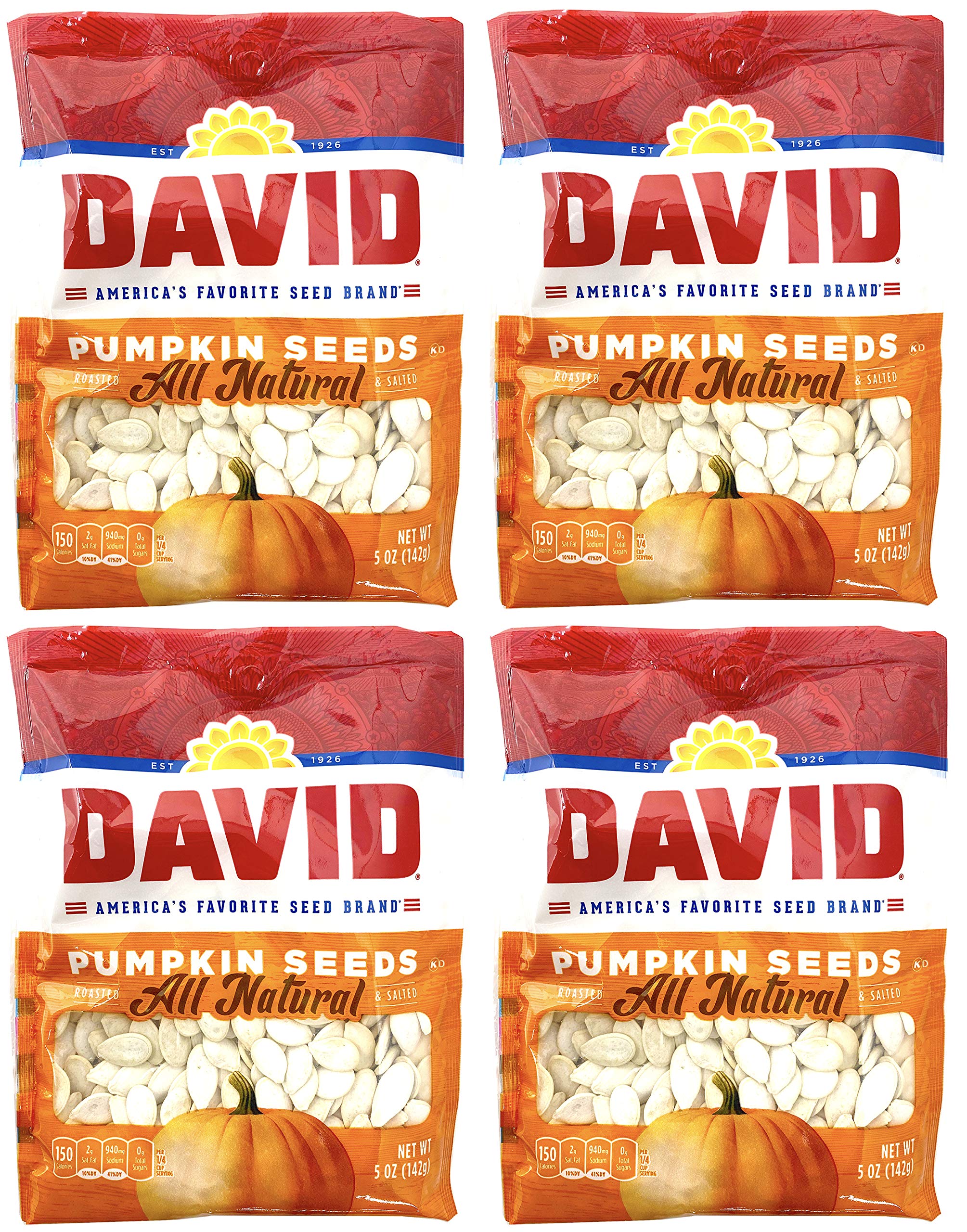 David Seeds pumpkin seeds in a 5oz bag, ideal for on-the-go snacking