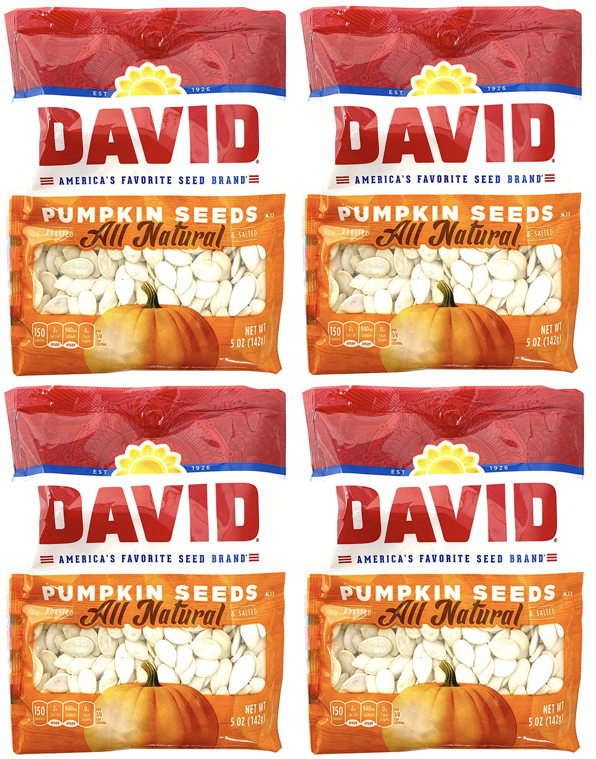 David Seeds pumpkin seeds in a 5oz bag, ideal for on-the-go snacking