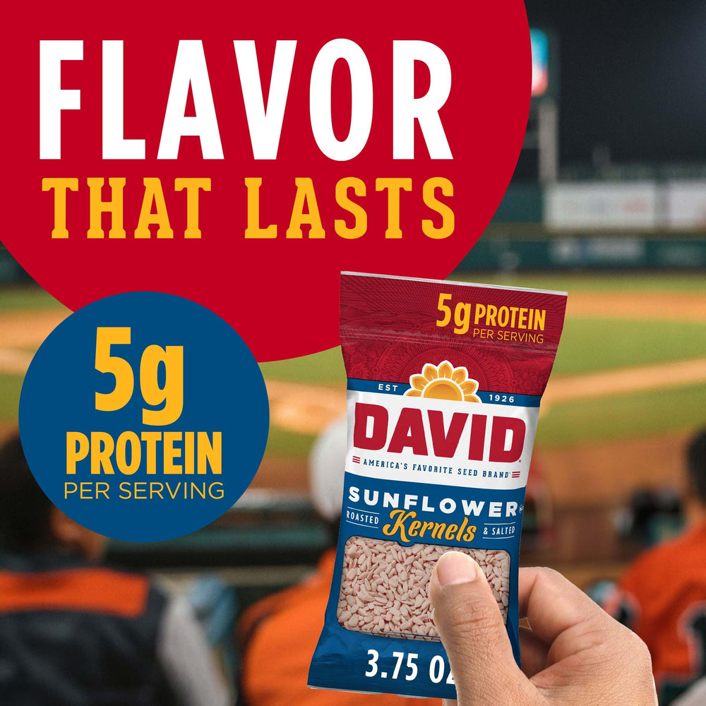 DAVID Sunflower Kernels Original on-the-go snack ideal for busy days