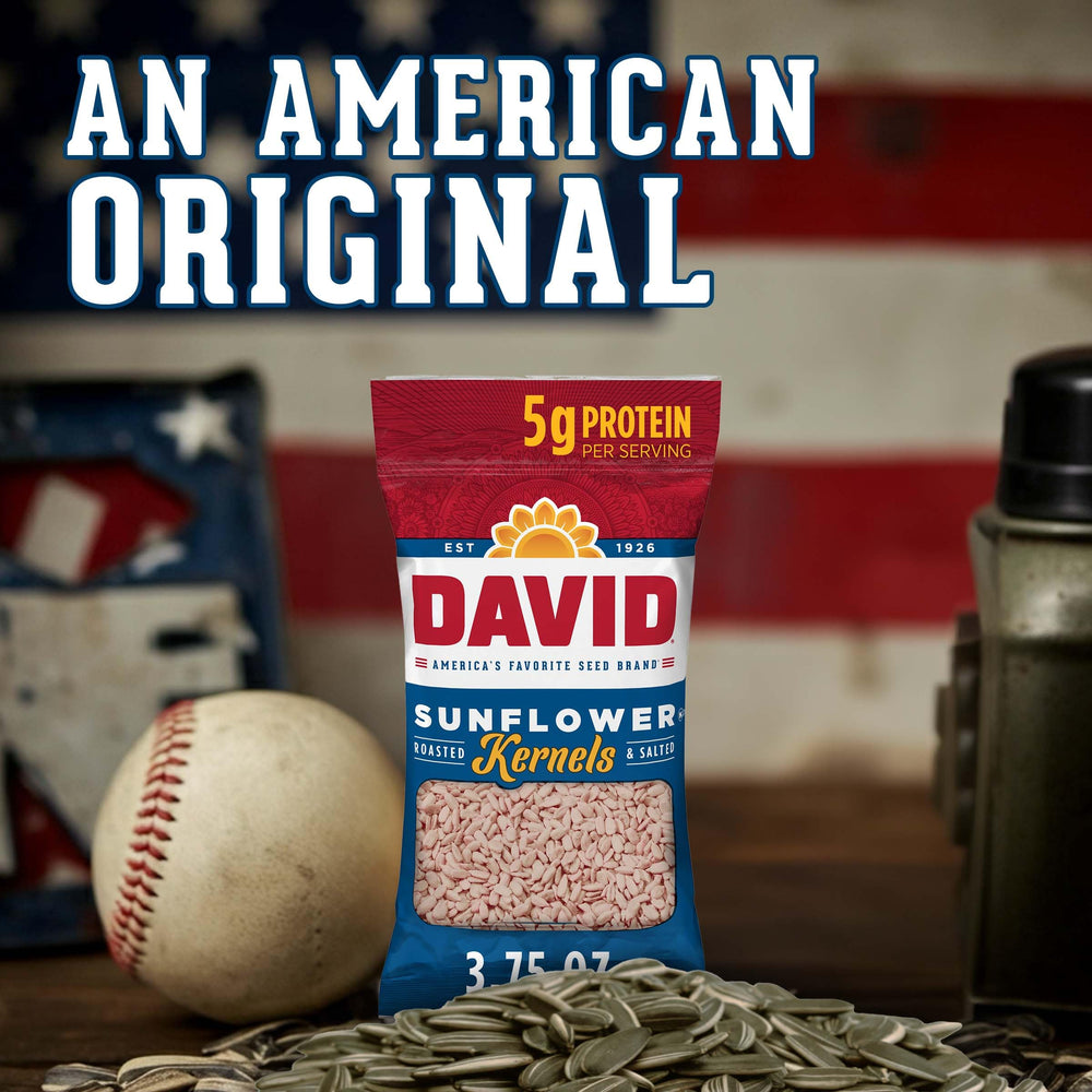 DAVID Sunflower Kernels Original roasted and salted flavor for savory crunch