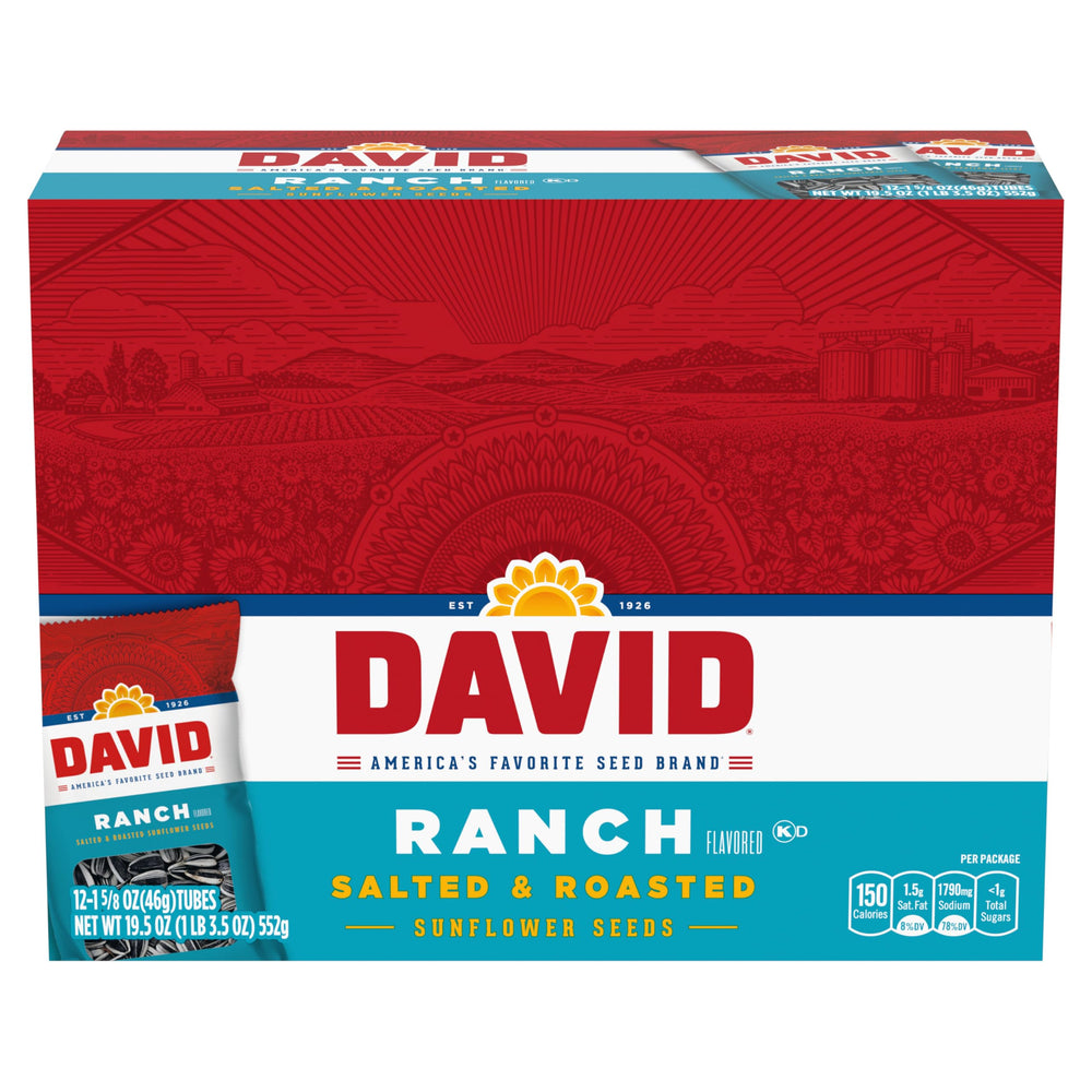 DAVID Ranch sunflower seeds pack front ideal for grab-and-go snacking