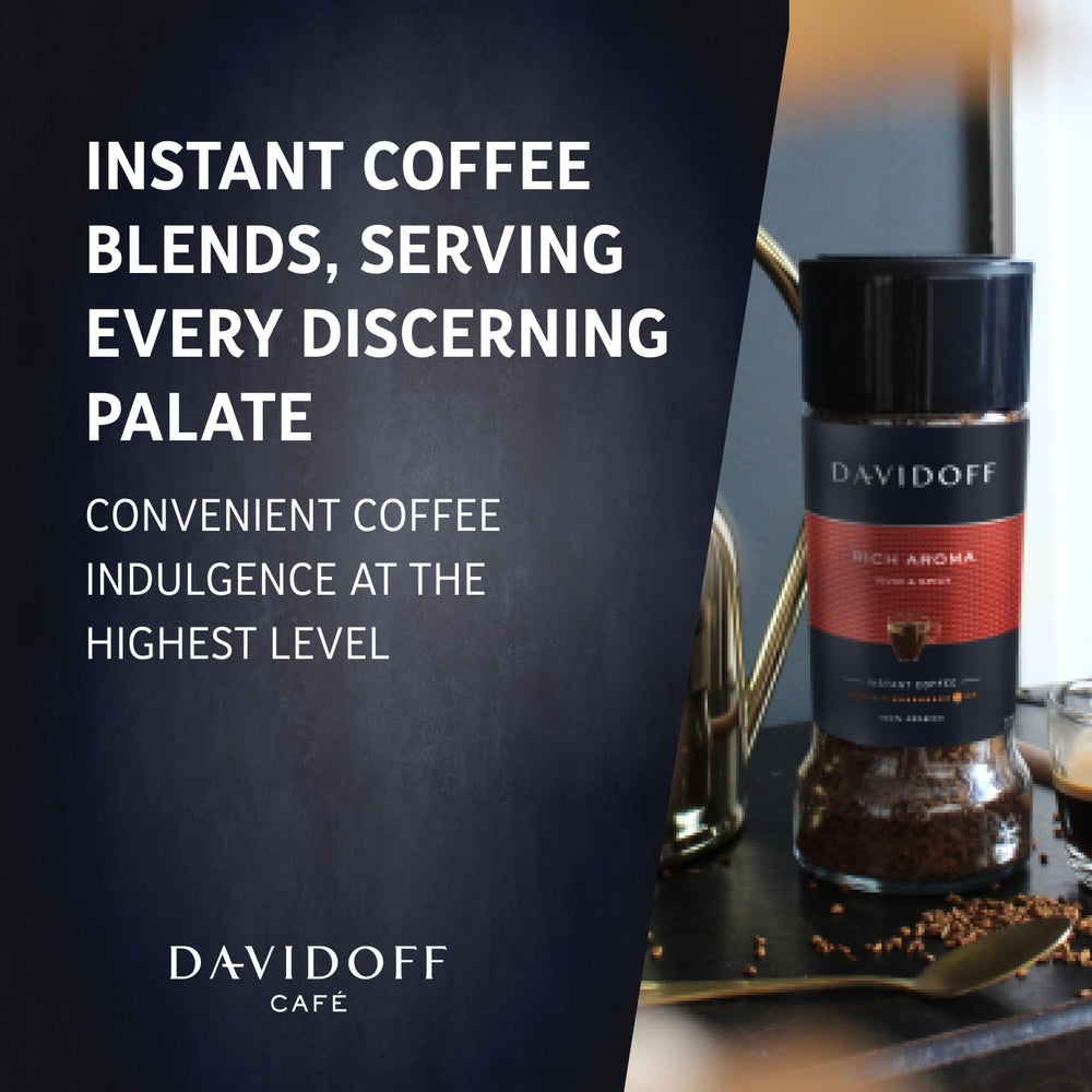 Davidoff Rich Aroma coffee beans illustrating 100% Arabica quality