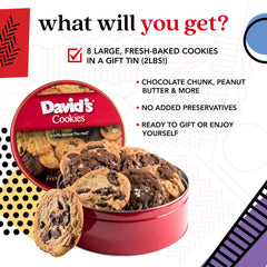 David's Cookies eight jumbo cookies displayed, perfect for celebrations.