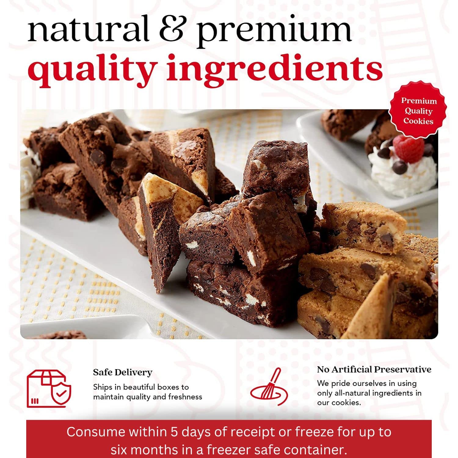 David's Cookies brownie close-up texture highlighting rich chocolate and moistness