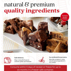 David's Cookies brownie close-up texture highlighting rich chocolate and moistness