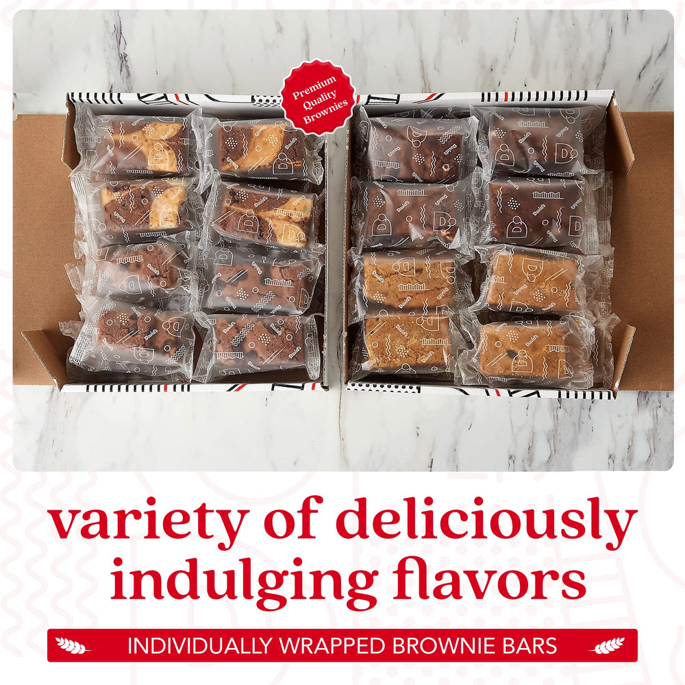 David's Cookies brownie box with packaging details, ready for gifting