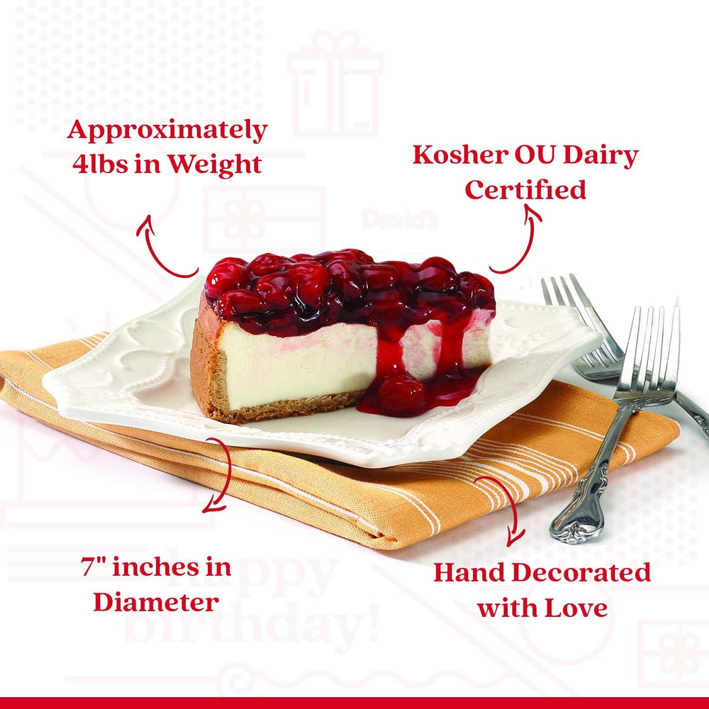David's Cookies strawberry cheesecake 10-inch slices, perfect for sharing at gatherings.