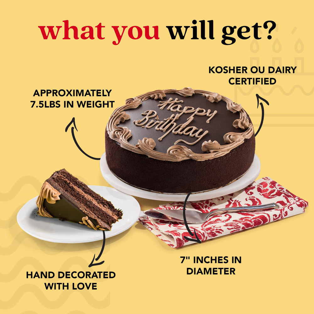David's Cookies Chocolate Fudge Cake 7-inch frosting close-up highlights creamy fudge topping.