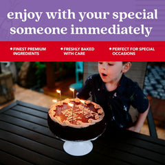 David's Cookies Chocolate Fudge Cake 7-inch gift-ready packaging for birthdays.
