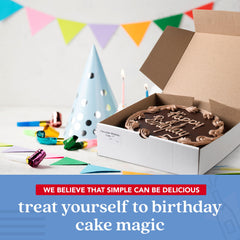 David's Cookies Chocolate Fudge Cake 7-inch packaged with dry ice preserves freshness for delivery.