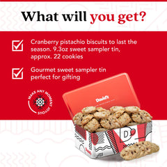 David's Cookies crunchy-sampler-tin: ideal for sharing with guests and tea time.