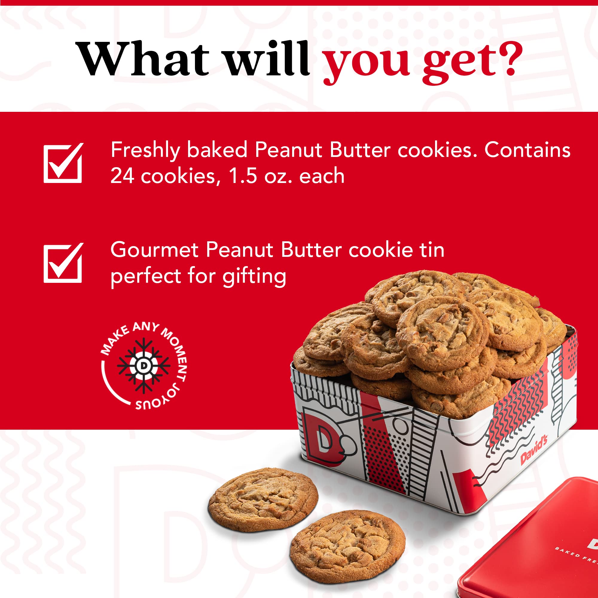 Fresh baked aroma from David's Cookies peanut butter cookies