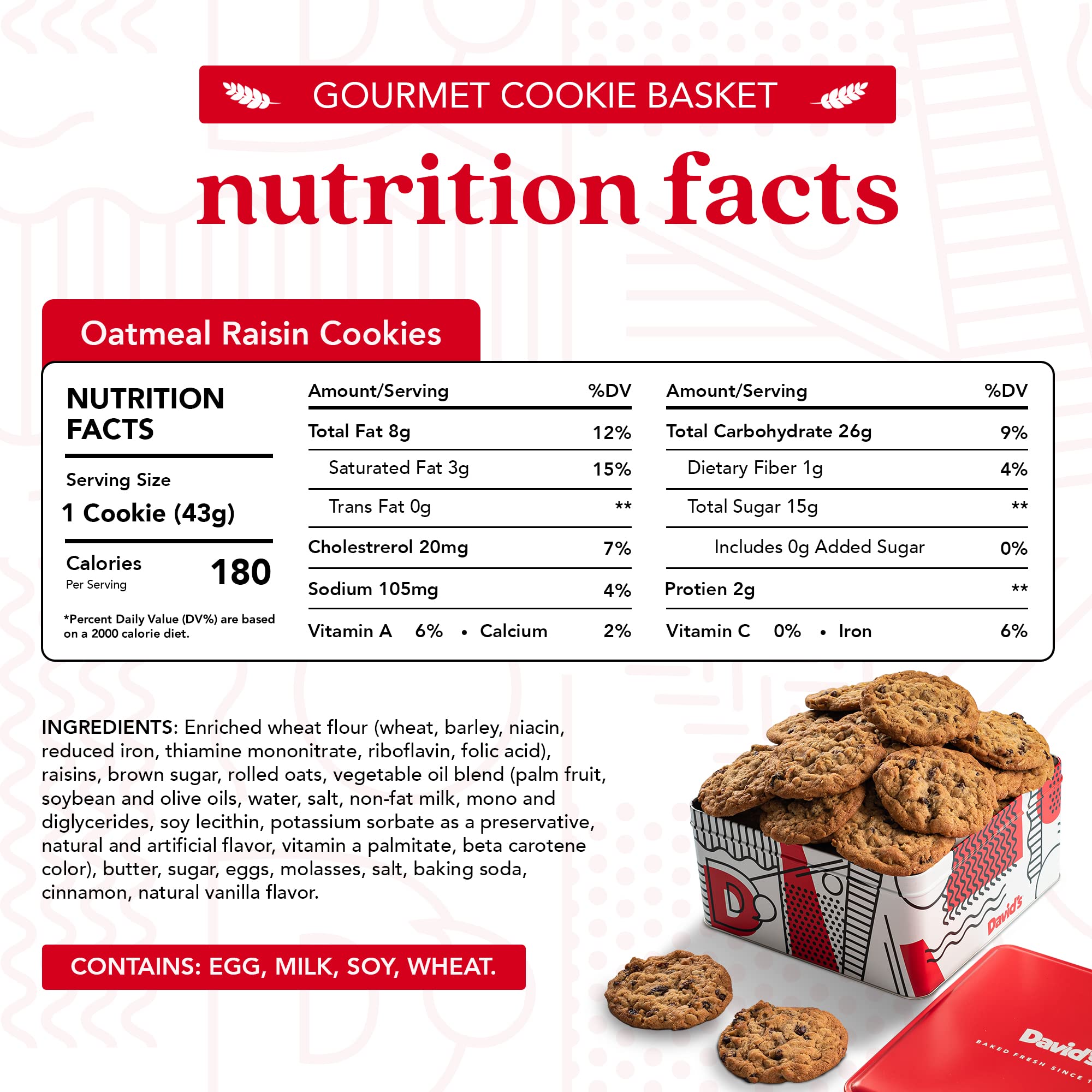 David's Cookies freshly baked cookies straight from the oven with a comforting aroma and premium taste
