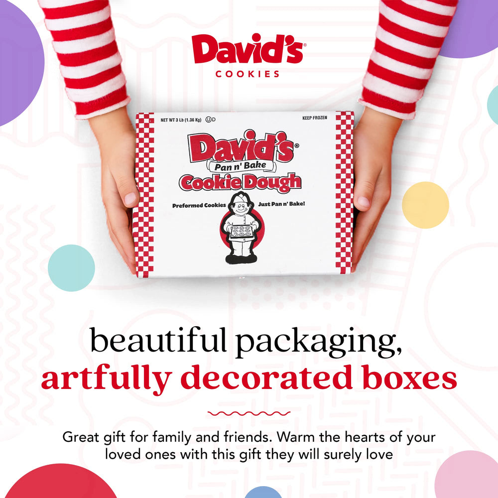 David's Cookies frozen chocolate chunk dough ideal for baking fresh cookies.