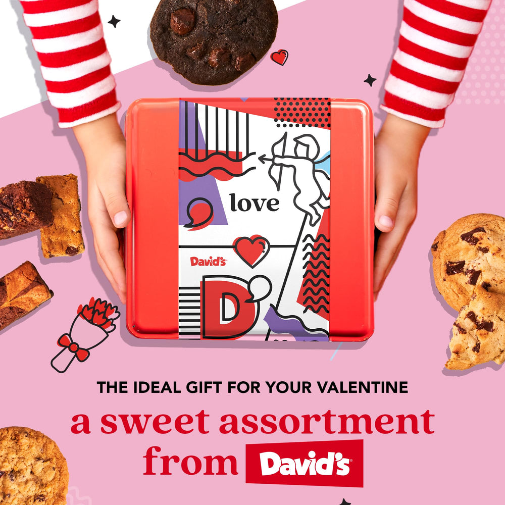 David's Cookies gift basket design, perfect for Valentine’s Day and special occasions.