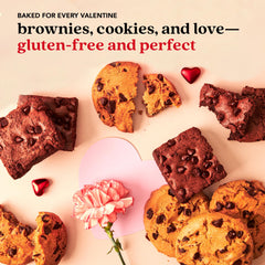 David's Cookies gluten-free brownies in tin, a rich treat for gatherings and dessert lovers.