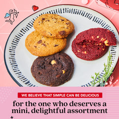 David's Cookies love tin red velvet cookies, festive treat for celebrations