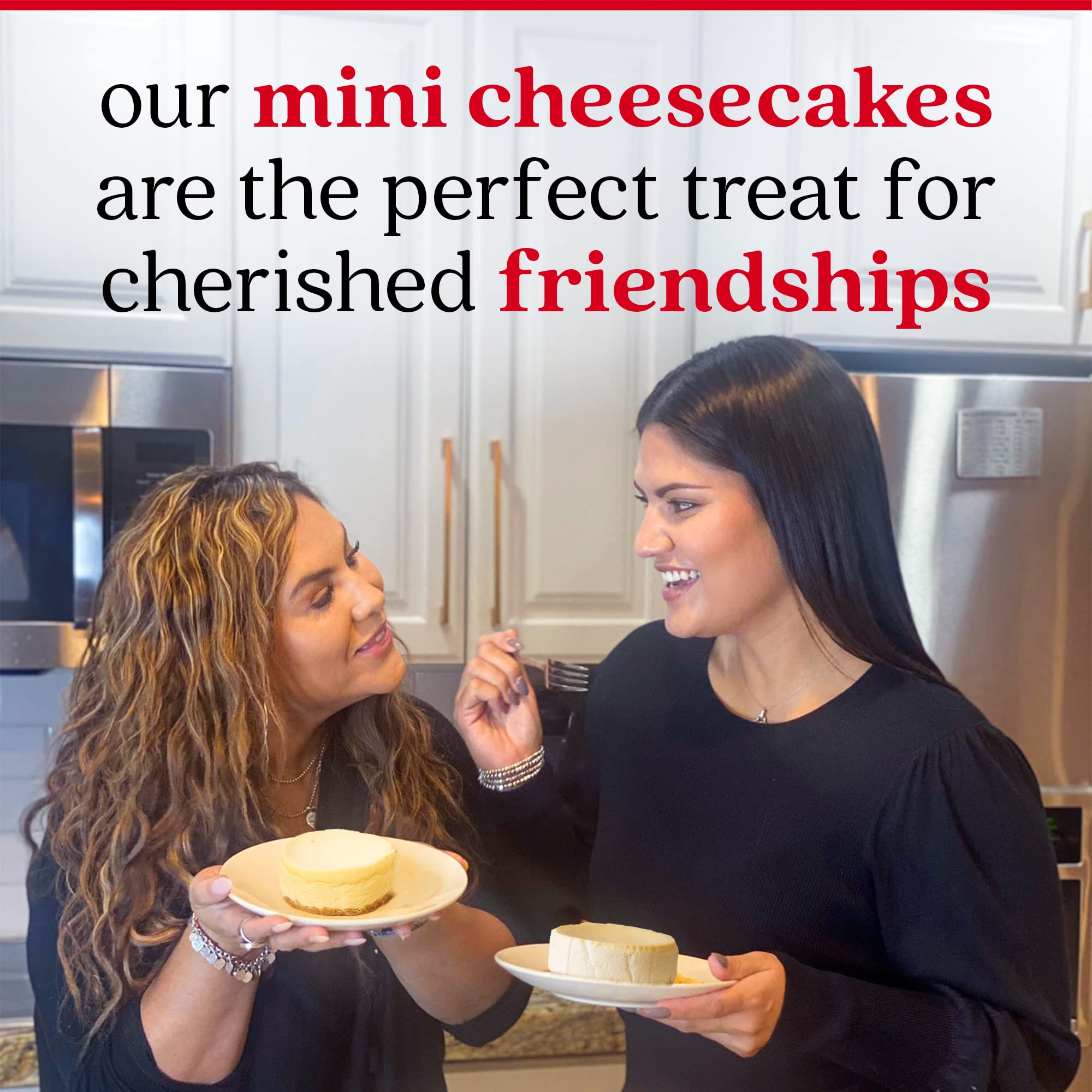 David's Cookies New York Mini Cheesecakes creamy filling close-up, rich flavor hint.