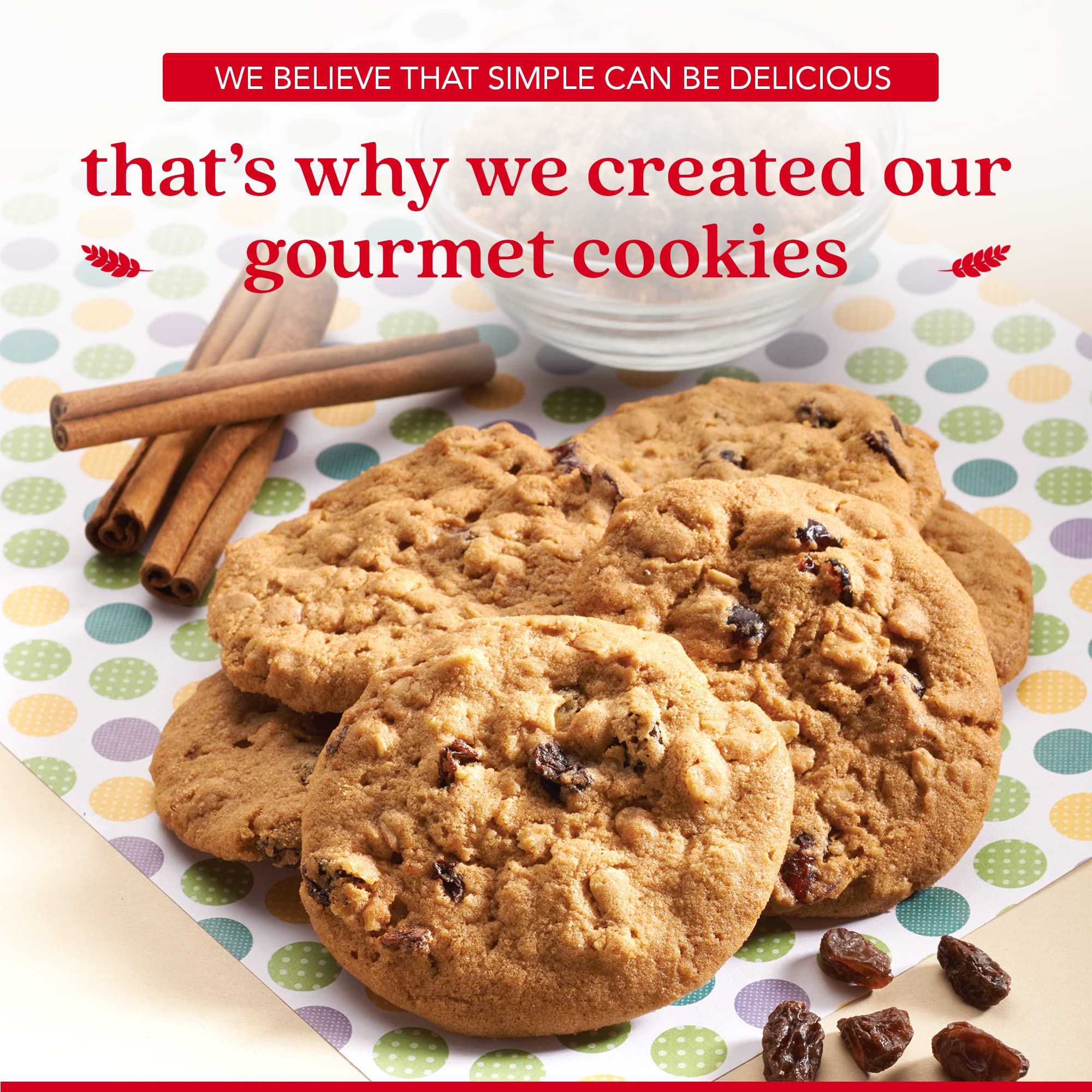 David's Cookies label highlights no artificial ingredients for a natural snack