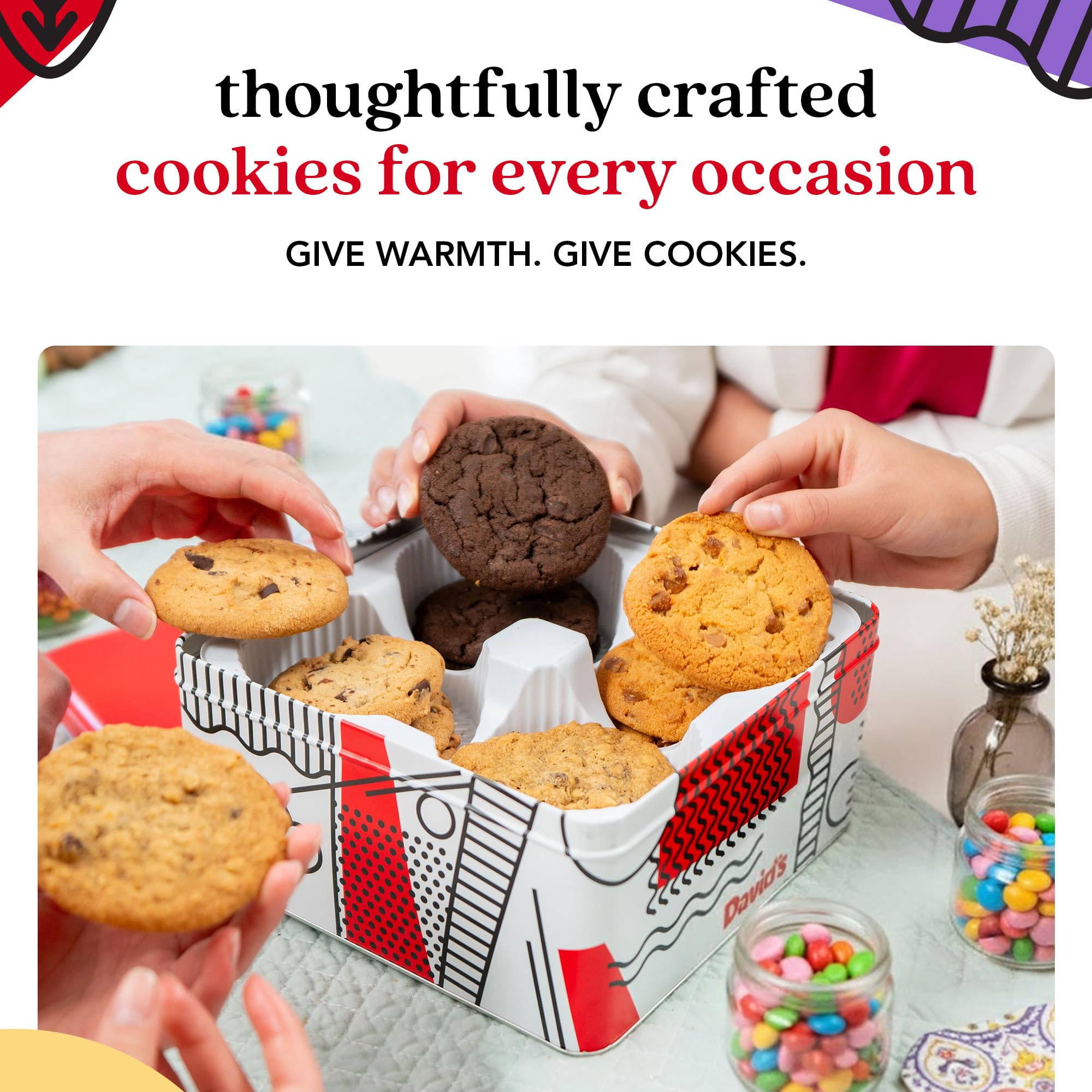 David's Cookies premium ingredients highlight the gourmet experience.