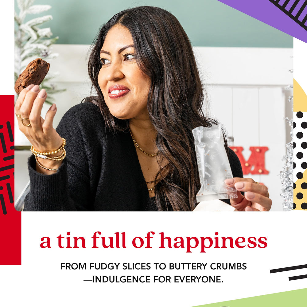 Reusable gift tin packaging from David's Cookies