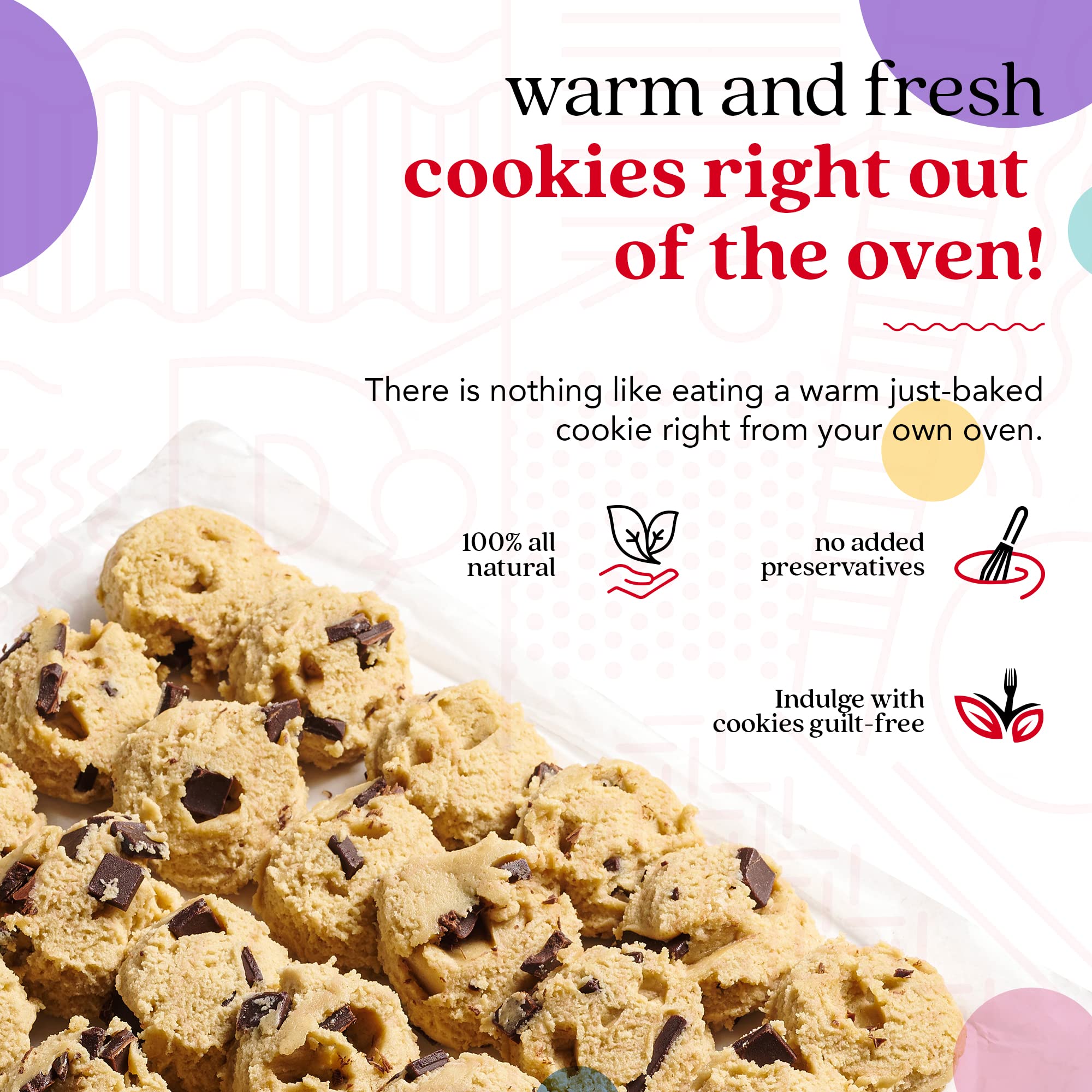 David's Cookies dough yields soft-center cookies when baked.