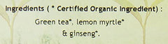 Davidson's Organic green tea leaves on a board, high-quality base for a clean brew.